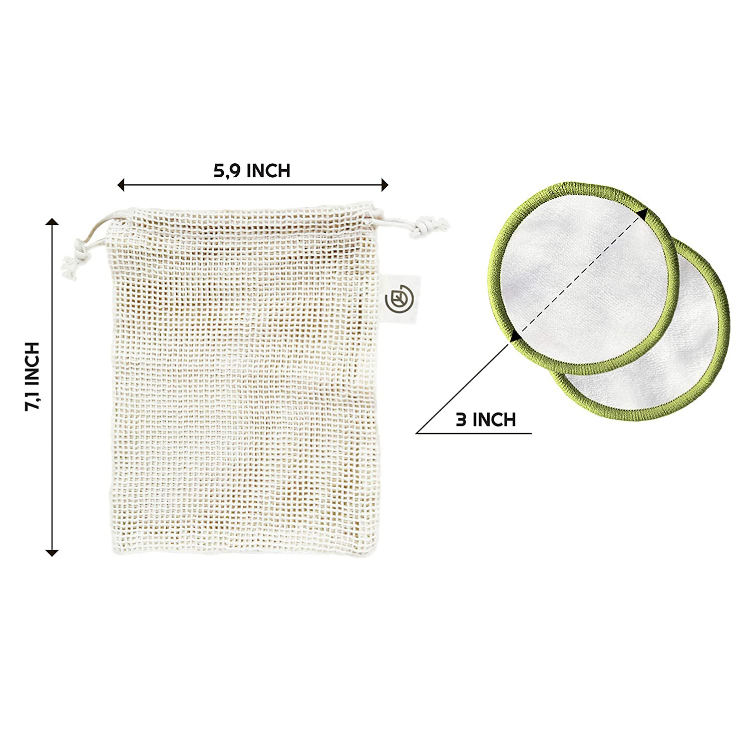 Eco friendly bamboo cotton face reusable make up remover pads facial cleaning makeup biodegradable reusable cotton pads