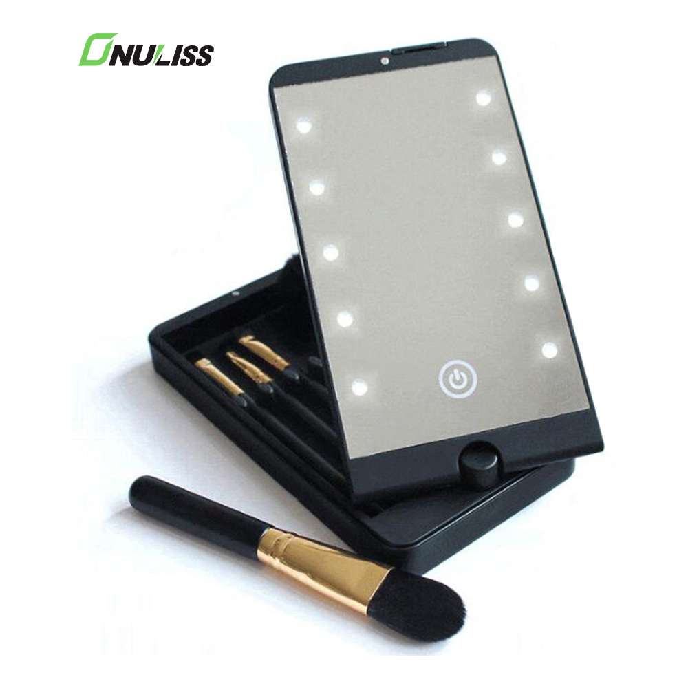 Portable Travel Vanity Mirror With Light Bulbs,Hand Held Vanity Mirror With Led Light