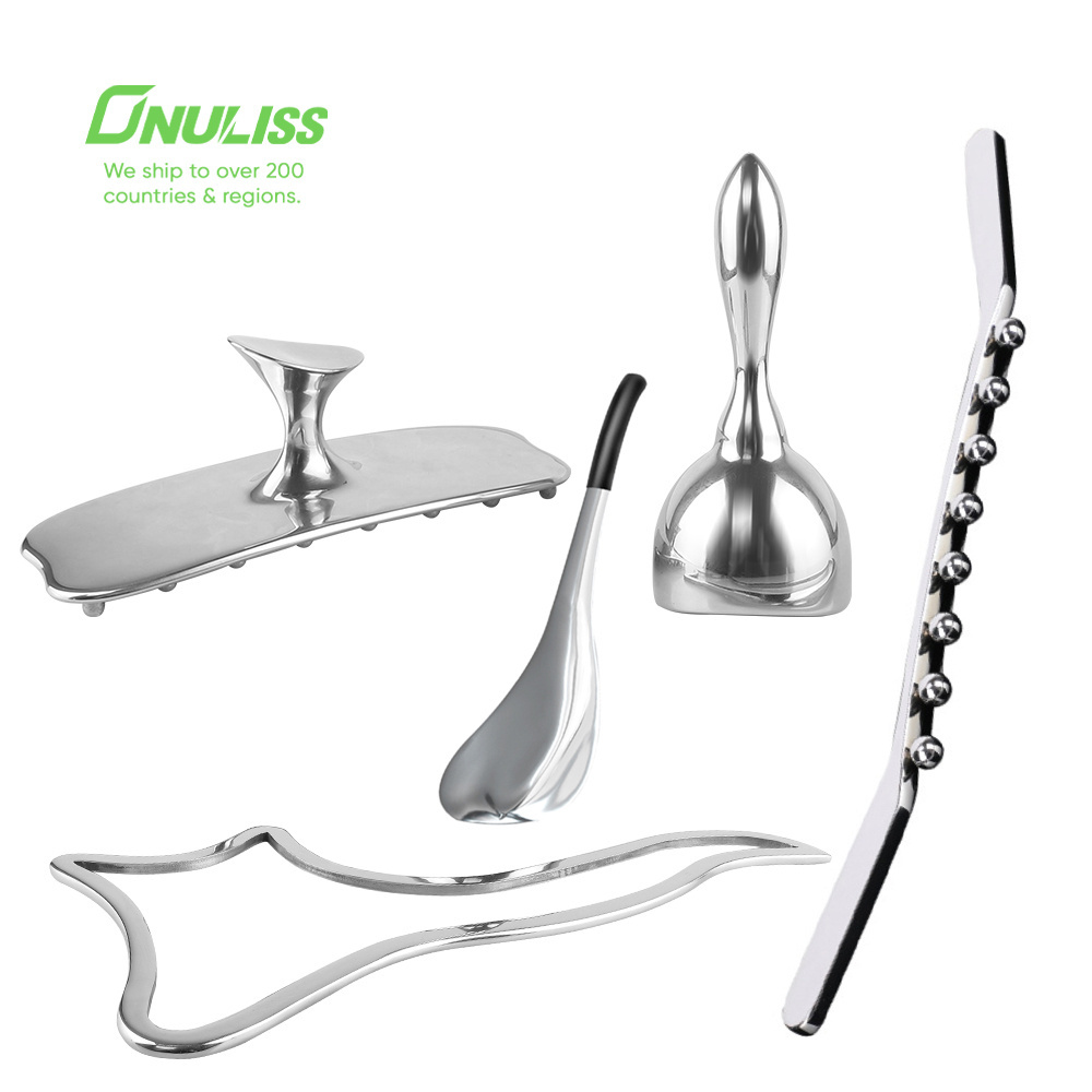 304 Stainless Steel Body Sculpting Metal Therapy 3 Massager Metal Gua Sha Tools maderoterapia Wood Massage Tool Set