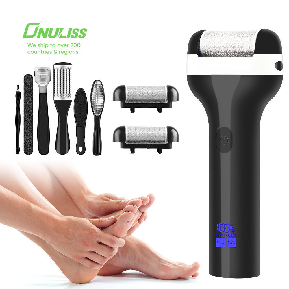 Rechargeable Foot File with Stainless Steel Roller For Callus Removal Pedicure Callus Remove Blade Electric Feet Callus Removers