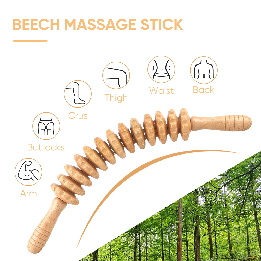 Wood Therapy Massage Tools Maderoterapia Kit Wood Massager Roller Gua Sha Roller Manual Wooden Fascia Massage