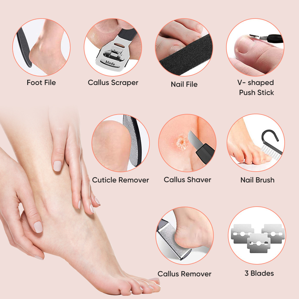 Rechargeable Foot File Pedicure Tools Foot Scrubber Electric Callus Remover Shaver for Feet Cracked Heels and Dead Skin