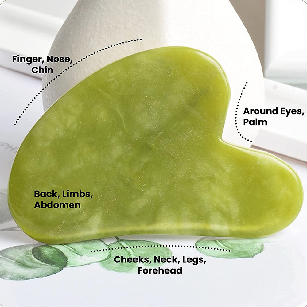 Gua Sha Facial Tools, Jade Guasha Tool for Face & Eye Gua Sha Stone for Puffiness Reducing & Jawline Sculpting Face Stone