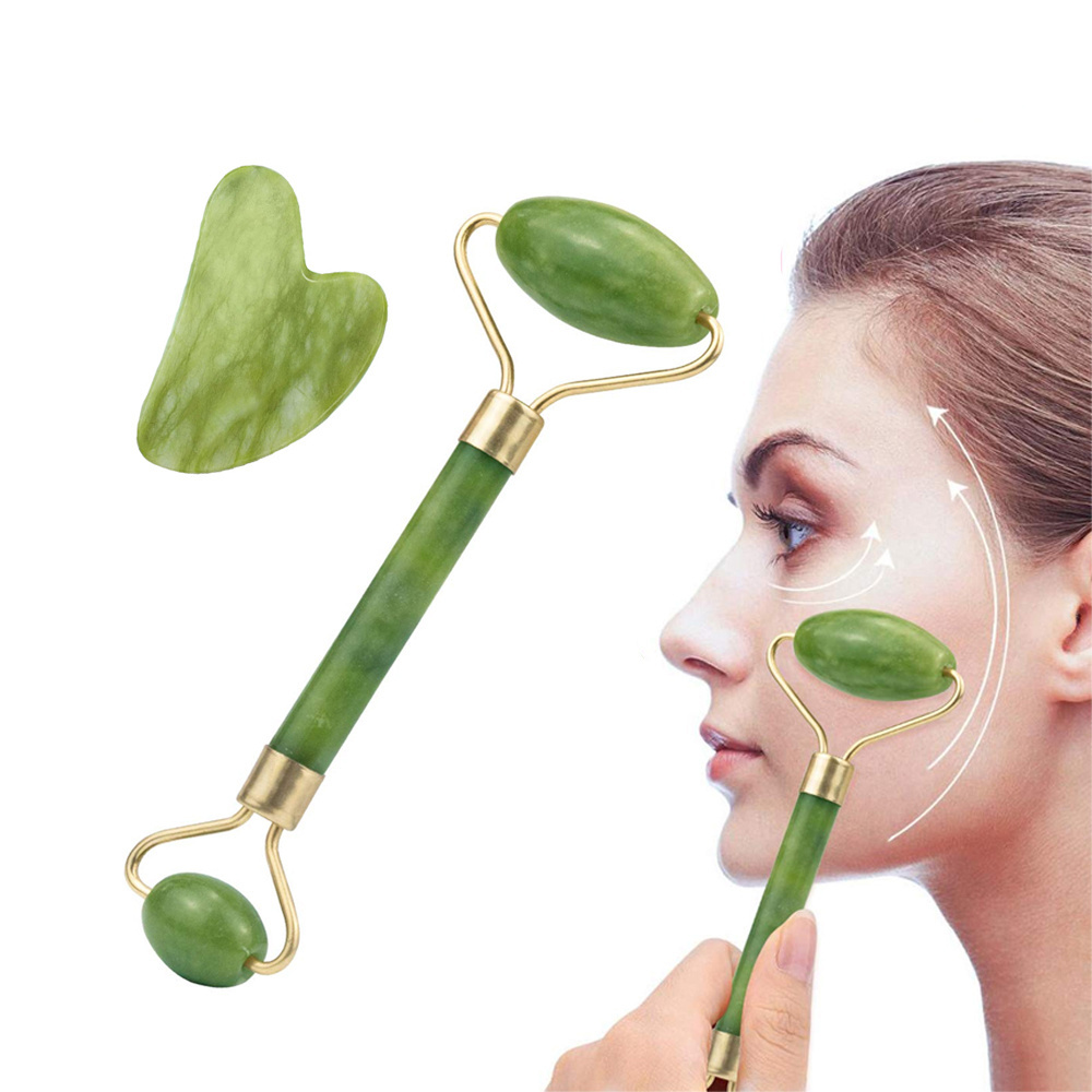 Gua Sha & Jade Gua Sha Facial Tool for Self Care, Manual Massage Sticks for Face and Body Treatment