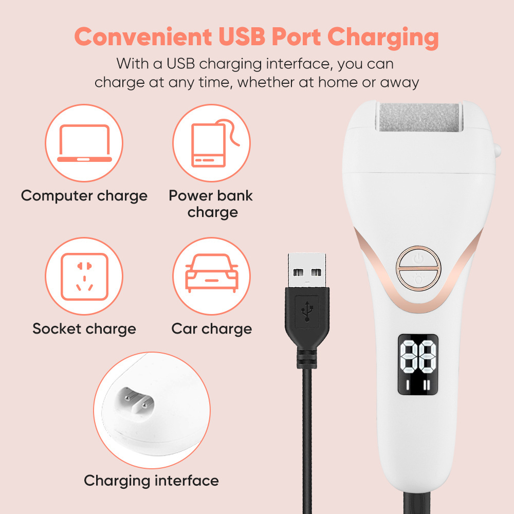 Portable Electric Feet Callus Removers Rechargeable, Professional Feet Care Electronic Foot File Pedicure Tools for Dead Skin