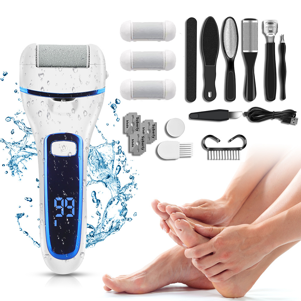 Electric Pedicure Callus Remover Stainless Steel Dead Skin Grinder with LED Display USB Charging Foot File for Foot Cleaning