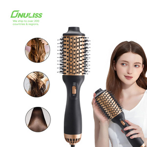 Electric 3 in 1 Professional Portable Heat Cold Straightener Comb Hot Air Brush Styler One Step Hair Dryer And Volumizer