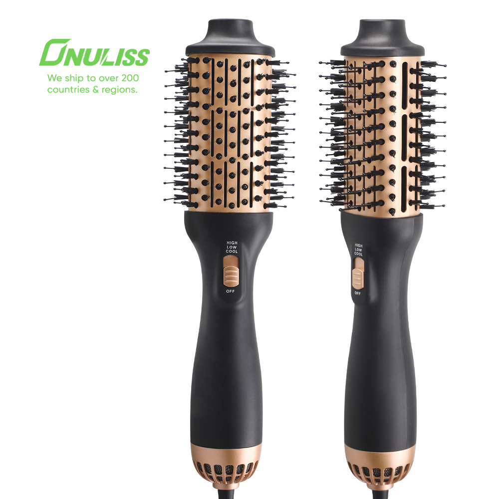 Electric 3 in 1 Professional Portable Heat Cold Straightener Comb Hot Air Brush Styler One Step Hair Dryer And Volumizer