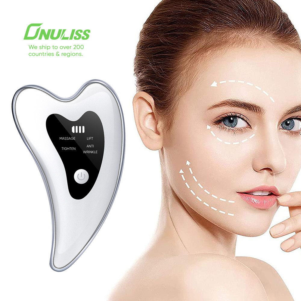 2022 Upgraded Electric Selling Electric Facial Gua sha Tool Face Sculpting Tool Heated and Vibration Face Massager