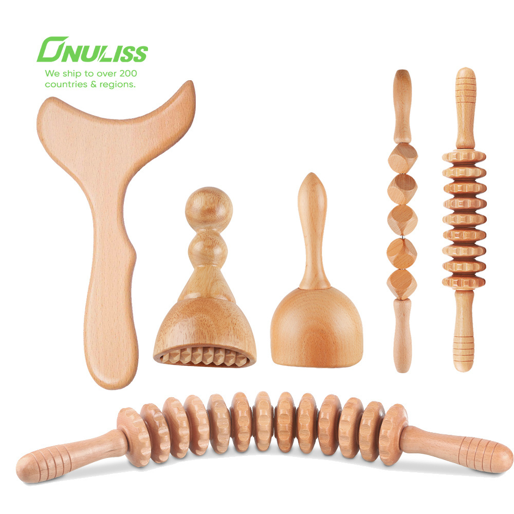 Wooden Massage Tools Wood Tool Guasha Massager Wood Therapy Massage Tools Set Guasha Roller Set