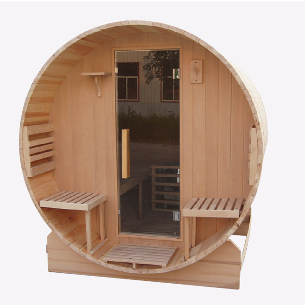 Outdoor Steam Sauna Wooden Kit 4 Person Barrel Infrared Sauna Room Outdoor