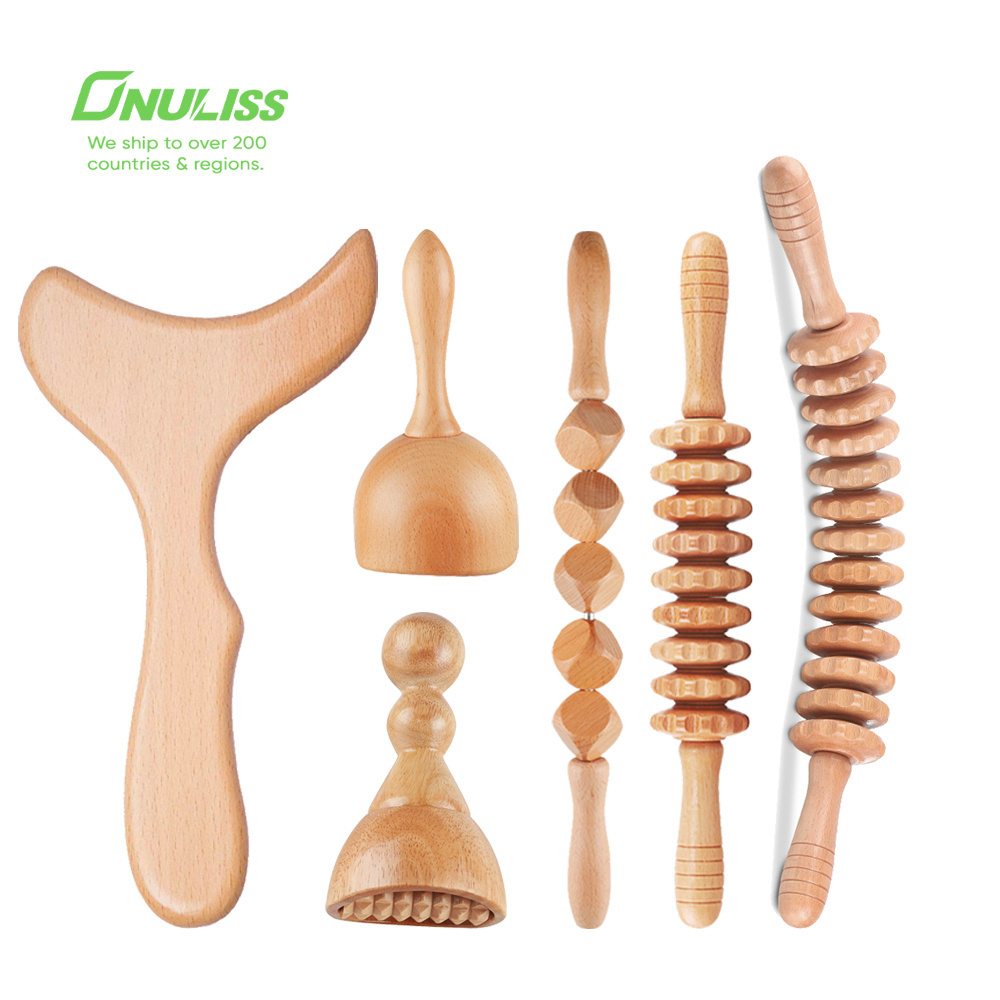 Wooden Massage Tools Wood Tool Guasha Massager Wood Therapy Massage Tools Set Guasha Roller Set