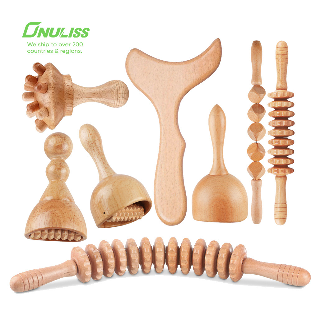 Wooden Massage Tools Wood Tool Guasha Massager Wood Therapy Massage Tools Set Guasha Roller Set