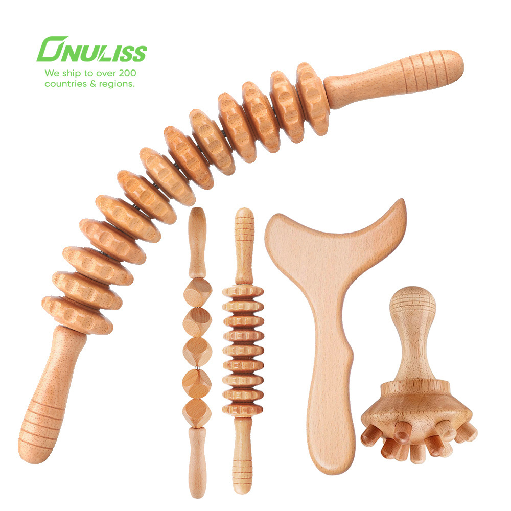 Wooden Massage Tools Wood Tool Guasha Massager Wood Therapy Massage Tools Set Guasha Roller Set