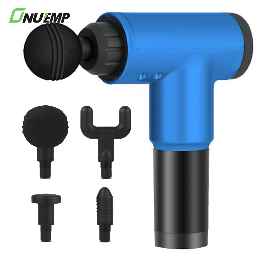 ONUMALL Deep Tissue Massage Gun with 6 Adjustable Speed 4 Head Massage Heads Cordless Handheld Deep Tissue Percussion Gun