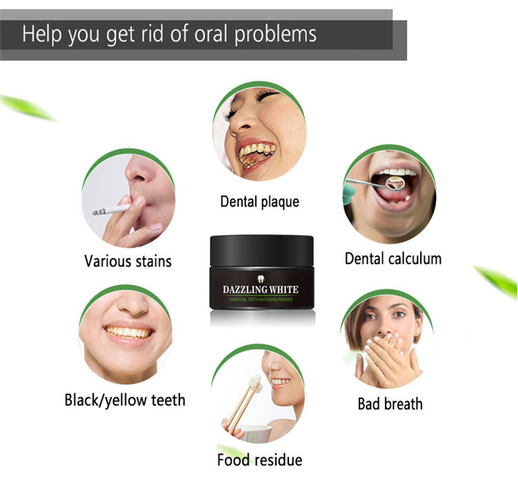 Professional organic activated charcoal teeth whitening powder