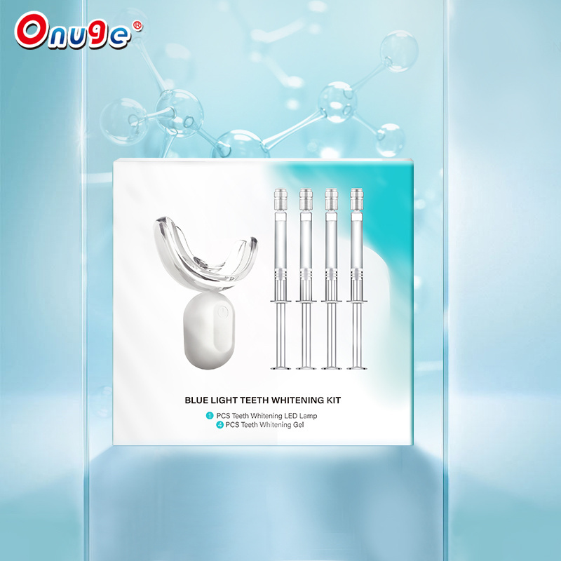 white tooth products private label teeth whitening led kit with logo 4 syringes blue light teeth whitening device