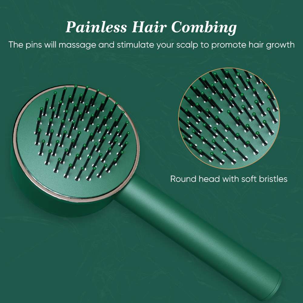 Trending 2024 New Design Self-Cleaning 3D Air Cushion Massage Hair Brush Airbag Detangling Portable Min Hair Straightener Comb