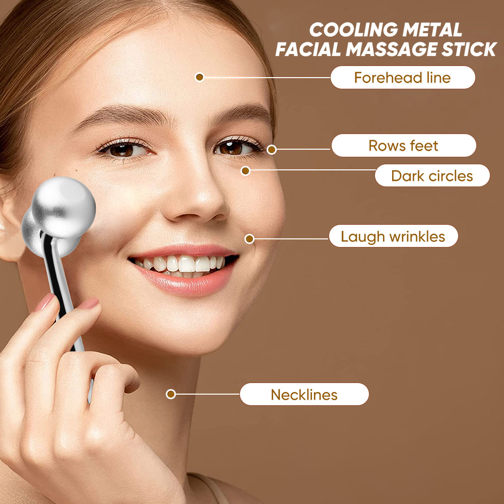 Face Massager Roller Golden 3D Roller Metal Facial Roller and Gua Sha Massager Kit