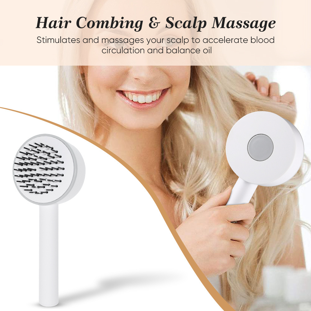 Trending 2024 New Design Self-Cleaning 3D Air Cushion Massage Hair Brush Airbag Detangling Portable Min Hair Straightener Comb