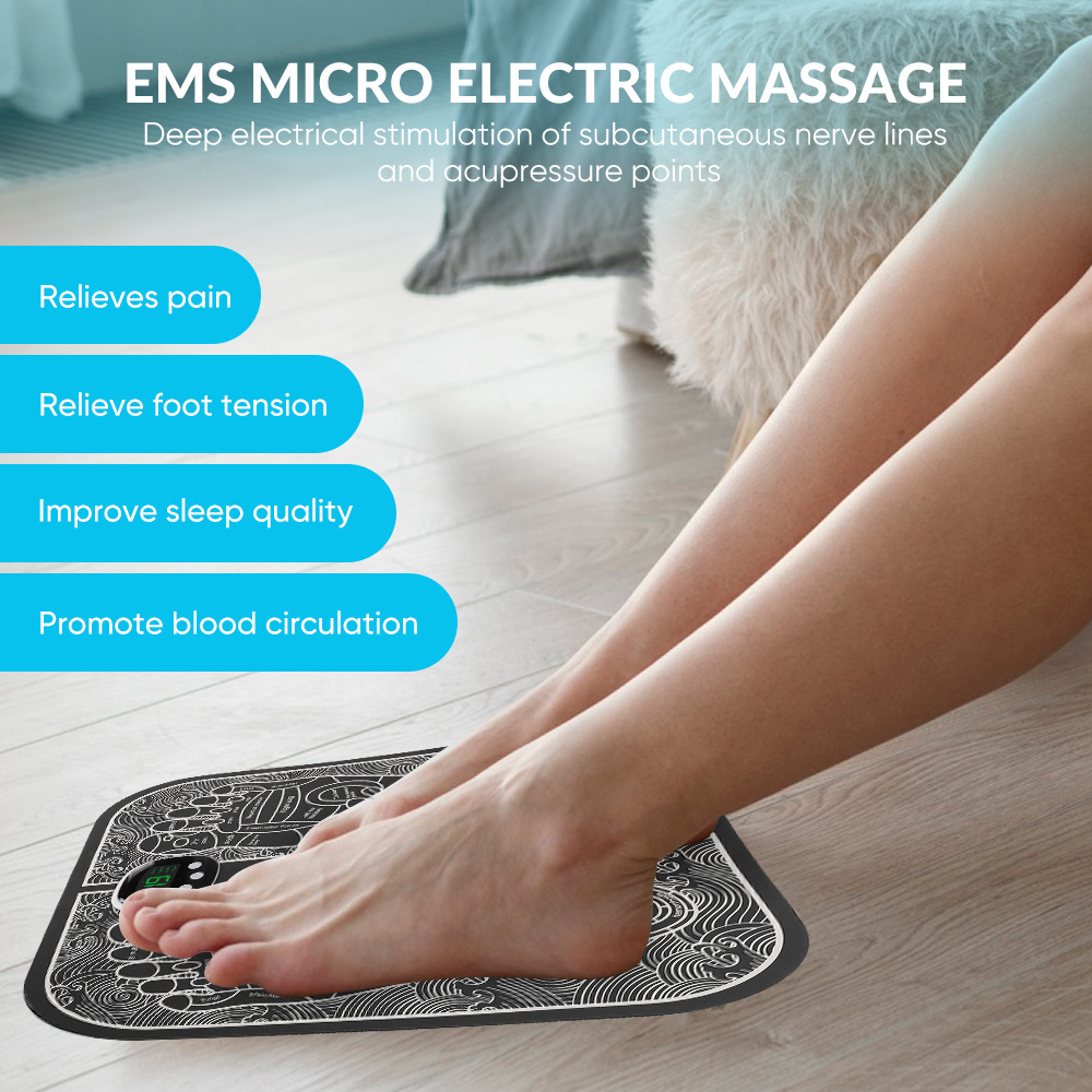 High Frequency EMS Tens Vibrating Reflexology Foot Leg Mat Massager