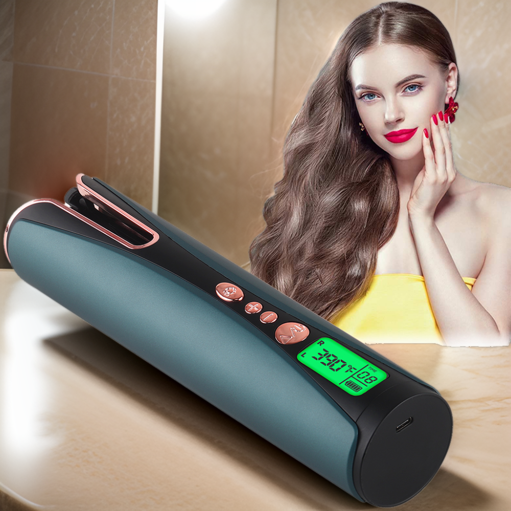 Wavy Automatic Curling Iron Cordless Auto Rotating Small Electric Hair Curler