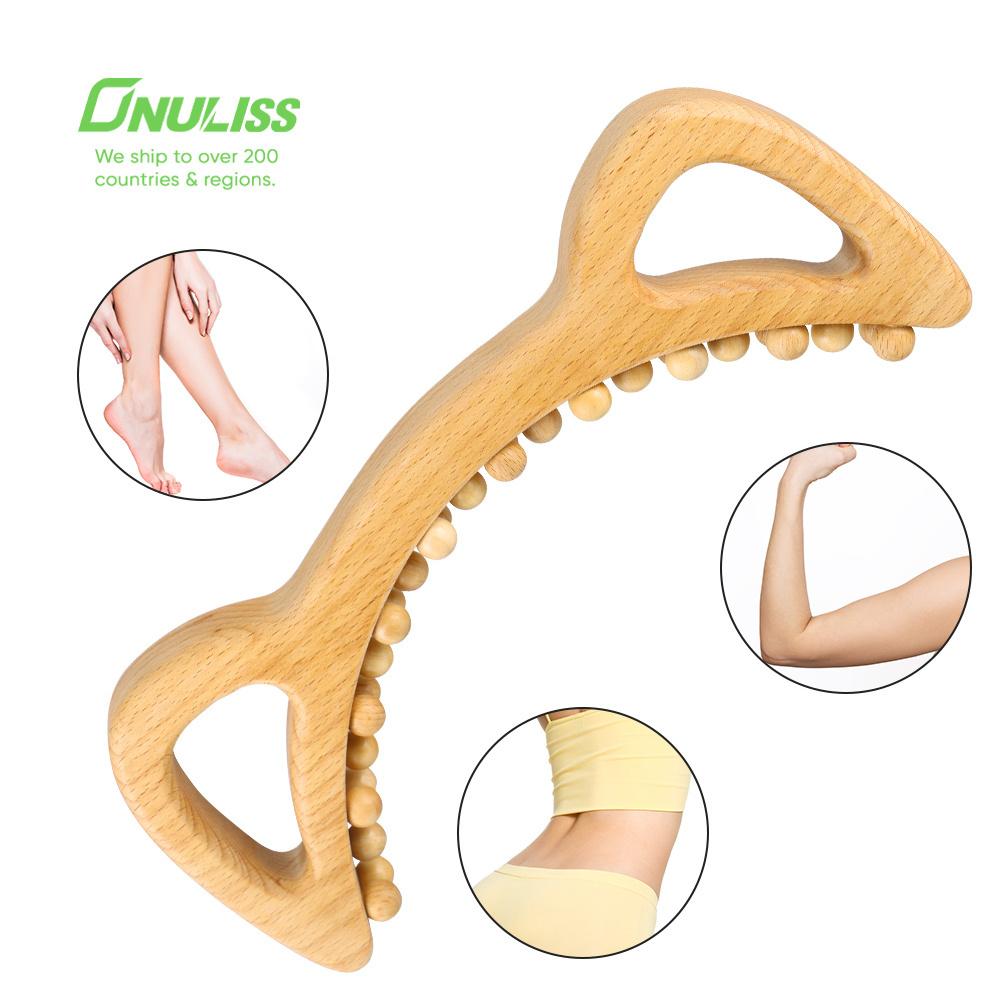 Custom Wooden Lymphatic Drainage Tool GuaSha Scraping Tools Wood Therapy Massager Body Sculpting Tool