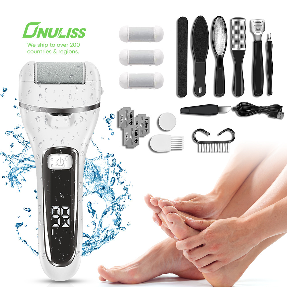 Professional Pedicure Tools Waterproof Foot Scrubber File Electric Foot Callus Remover