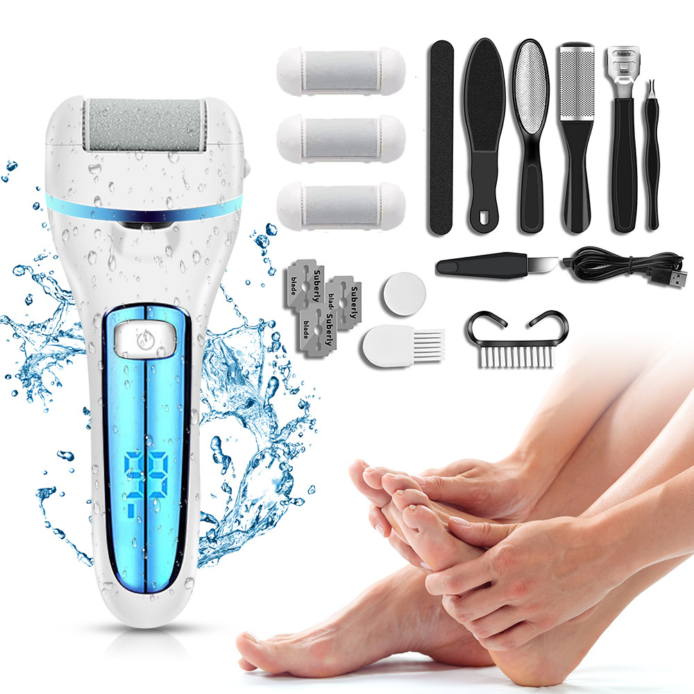 Foot Care Waterproof Pedicure Tools Electric Foot File Feet Scrubber Shaver Callus Remover for Cracked Dead Skin