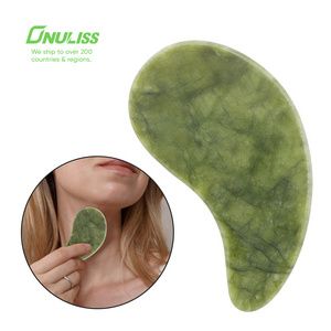 Wholesale Natural Jade Gua Sha Stone Facial Massage Tool Anti-Aging Anti-Wrinkle Jade Face Massage Gua Sha