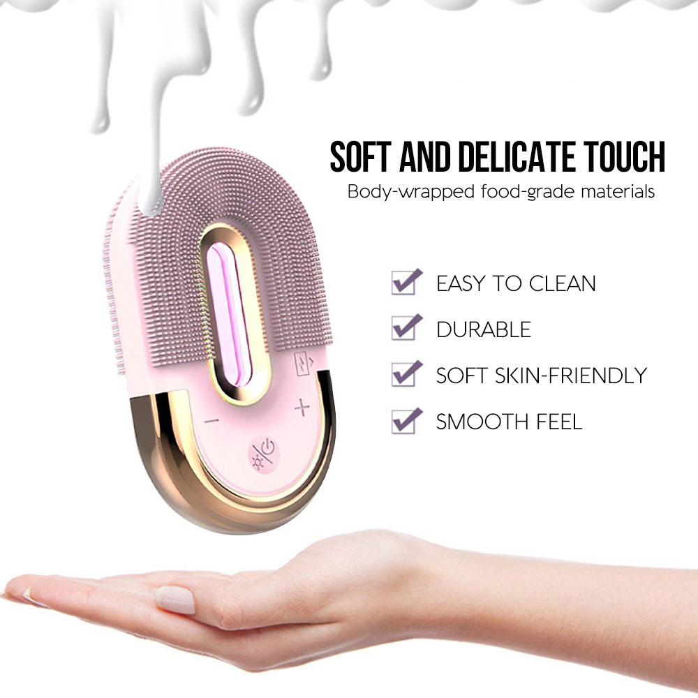 Beauty Personal Care 3 Light Warm Face Massager Wireless Charge Face Brush Electric Silicone Face Facial Cleansing Brush