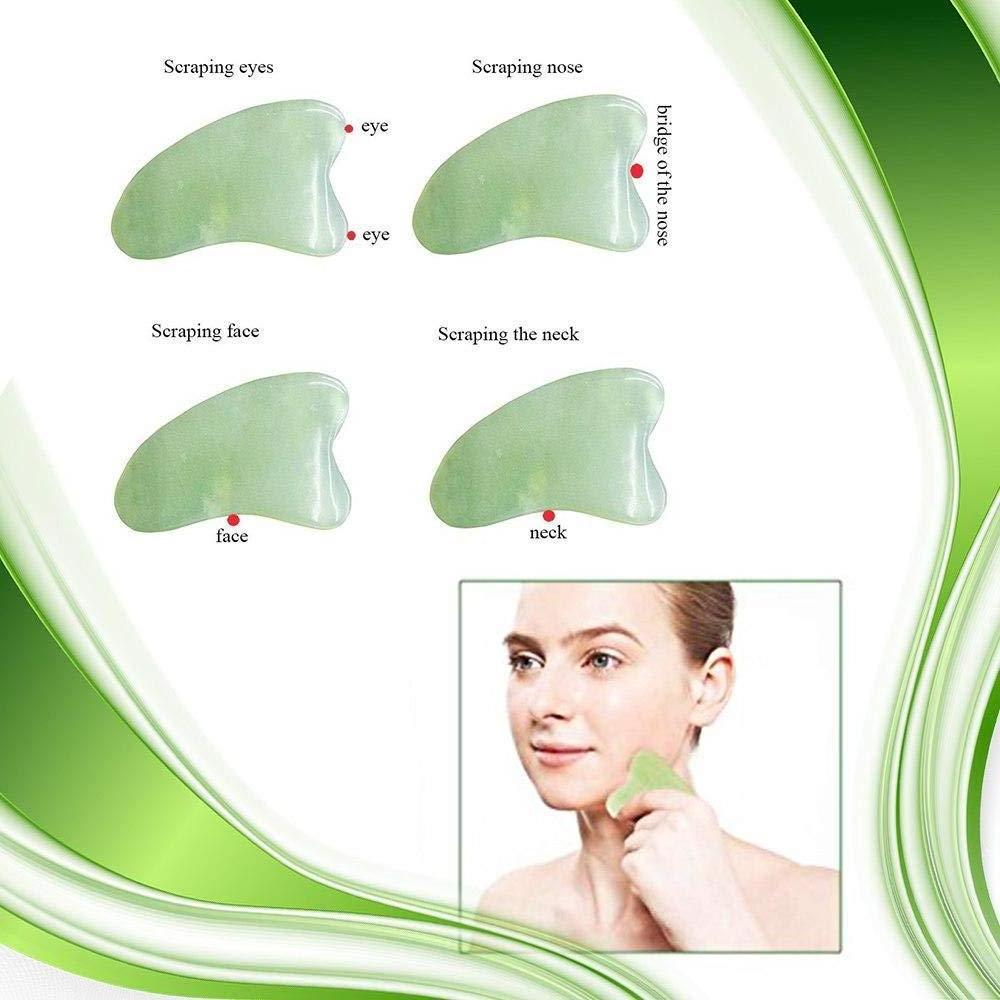 Skin Care Set Jade Roller with Gua Sha Scrapping Massage Tool Facial Massage Tool - Eye Roller - Quarts Roller - Anti-Aging Eye