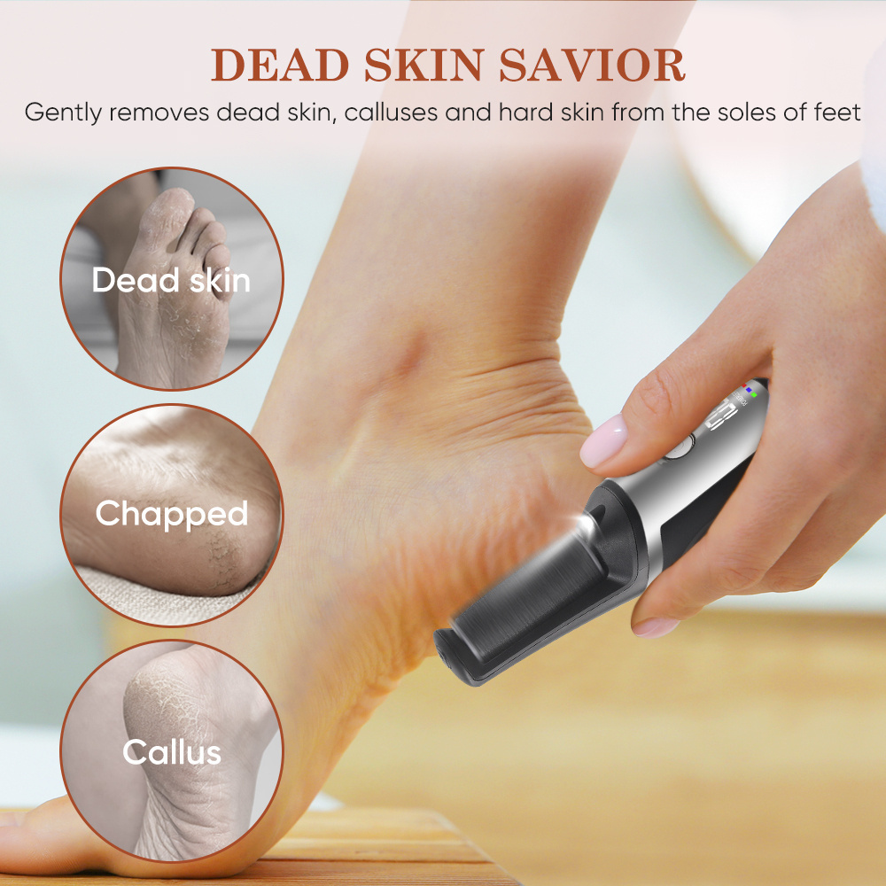 New Arrivals Ipx5 Waterproof Foot File Callous Remover Usb Rechargeable Hard Skin Remover Foot File Electric Callus Remover