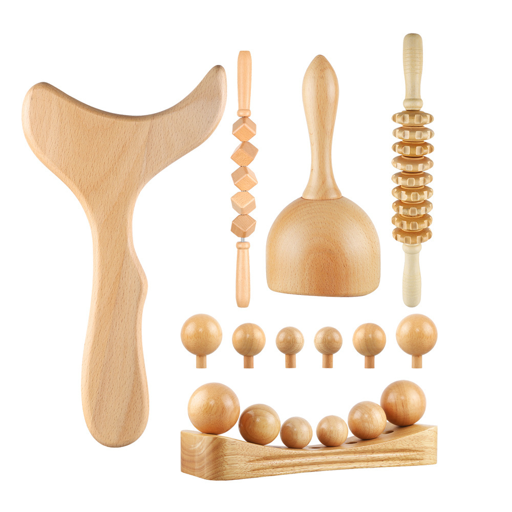 Wooden Massage Tools Wood Tool Guasha Massager Maderoterapia Wood Therapy Massage Tools Set Guasha Roller Set