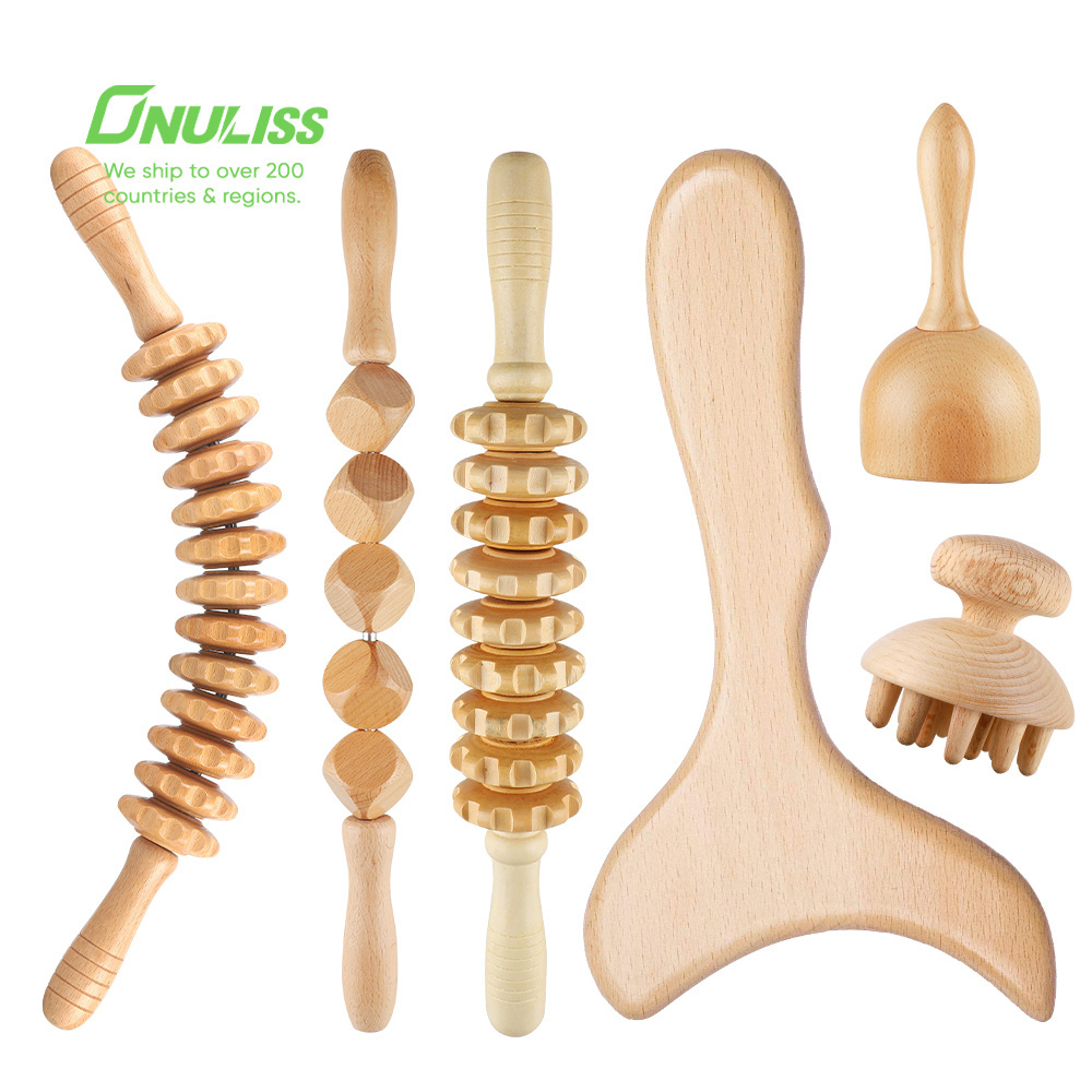 Wooden Massage Tools Wood Tool Guasha Massager Maderoterapia Wood Therapy Massage Tools Set Guasha Roller Set