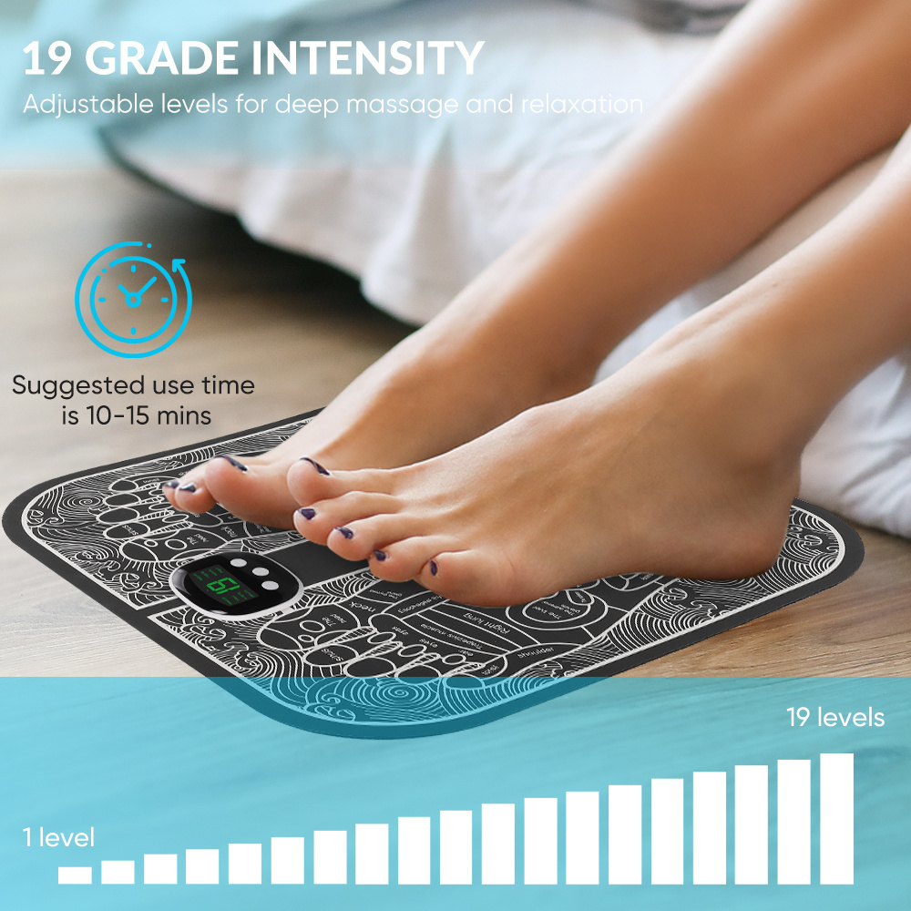 High Frequency EMS Tens Vibrating Reflexology Foot Leg Mat Massager