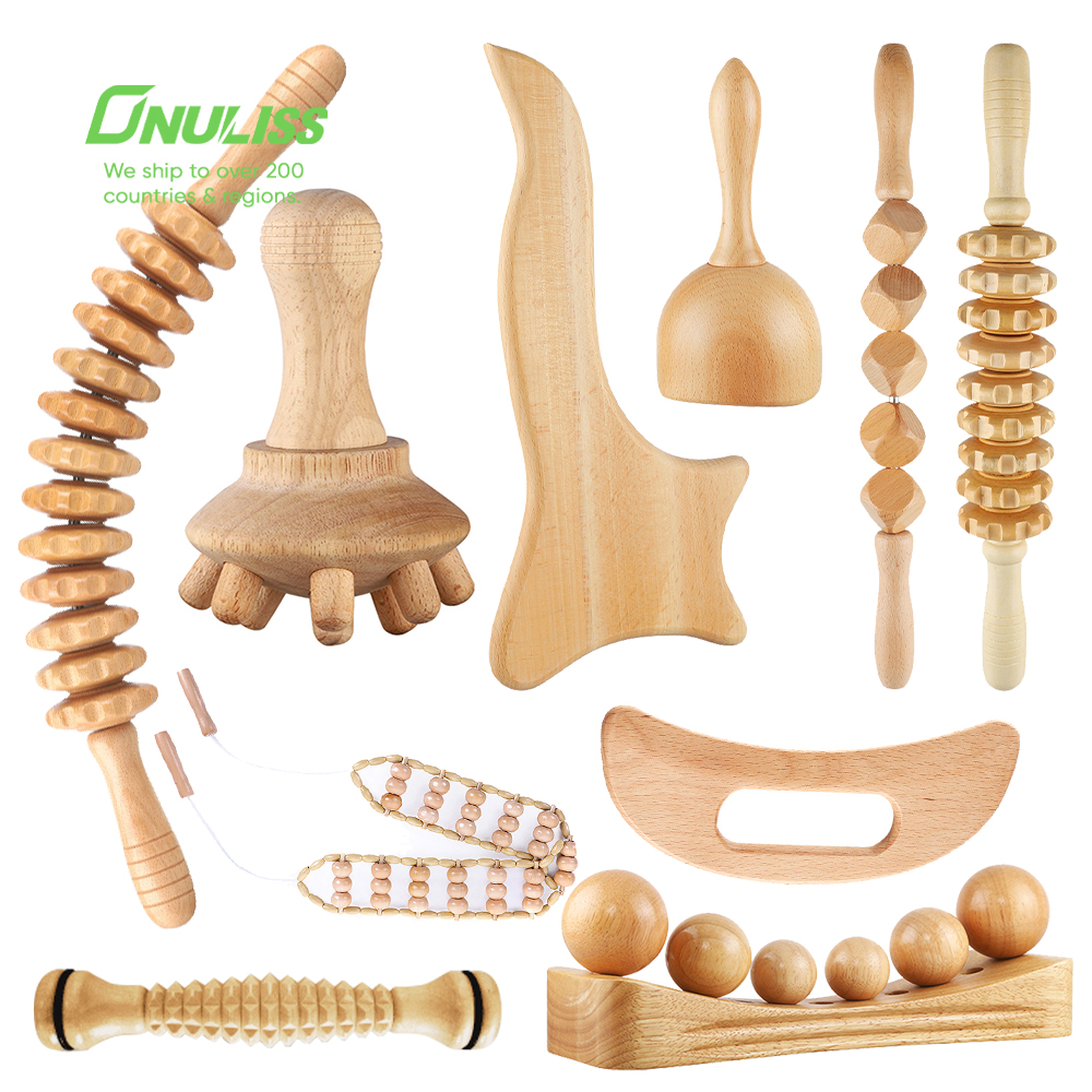 Wooden Massage Tools Wood Tool Guasha Massager Maderoterapia Wood Therapy Massage Tools Set Guasha Roller Set