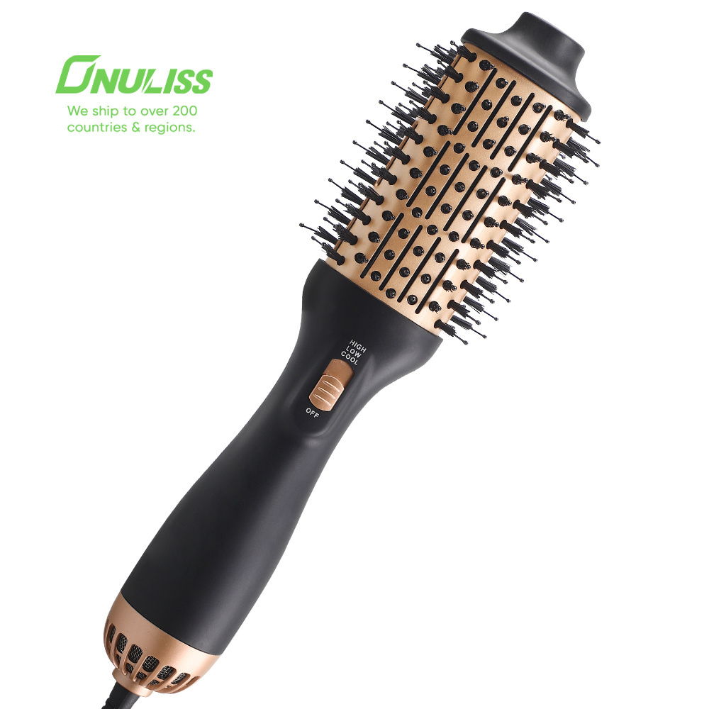 Electric Professional Heat Cold Hot Air Brush Styler One Step Hair Dryer Volumizer 3 in 1 Negative Ion Hair Straightener Comb