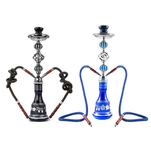 Pipe Full Set of Hookah Accessories Shisha Smoking Set Factory Arabian Hookah Medium Double-tube 2 Pipe Twist Ball Glass Frosted