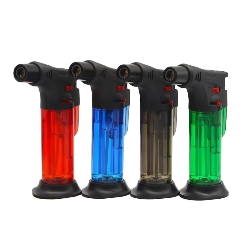 Plastic Windproof Refillable Lighter Cigarette Jet Flame Torch Lighter