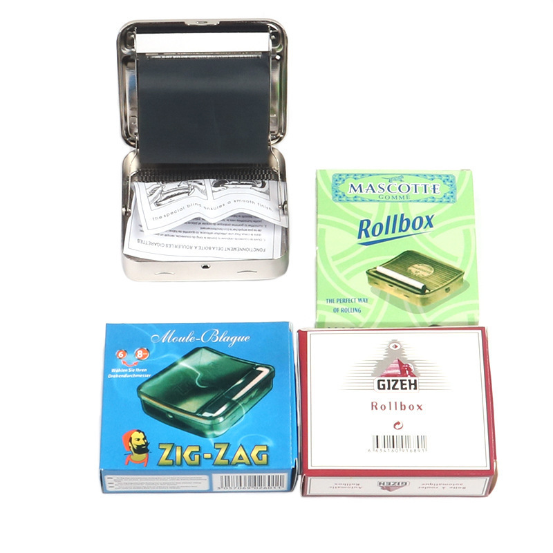 High quality 78mm metal tobacco rolling case smoke accessories portable manual cigarette rolling machine