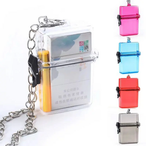 Cigarette Case Box Hanging Neck Transparent Cigarette Box Waterproof Lighter Cigarette Box Bag