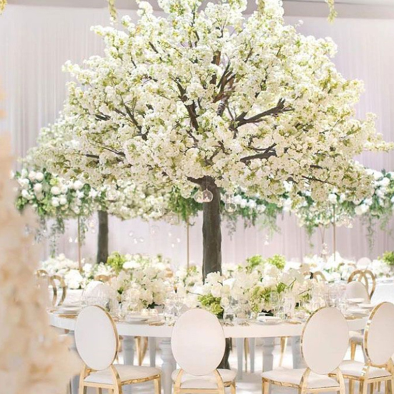 Romantic Centerpiece 3.1m Plastic Silk Pink Sakura Flower Artificial Cherry Blossom Tree Large White Artificial Cherry Tree