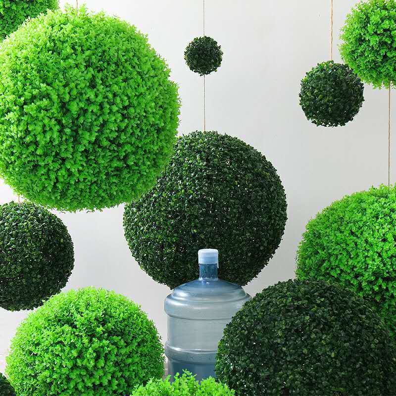 Wholesale Plastic Grass Topiary Hanging Ball Artificial Boxwood For Indoor Outdoor Decoration