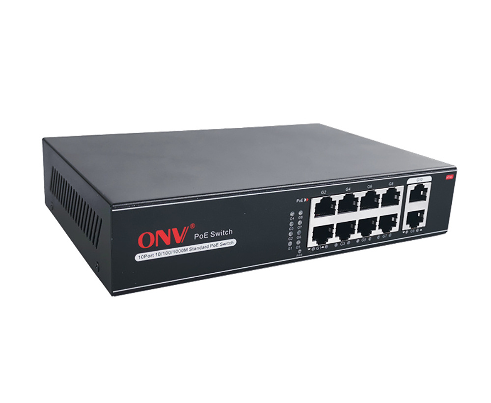 OEM unmanaged 8 port + 2 port gigabit Poe monitoring network switch for Wireless AP and IP Camera