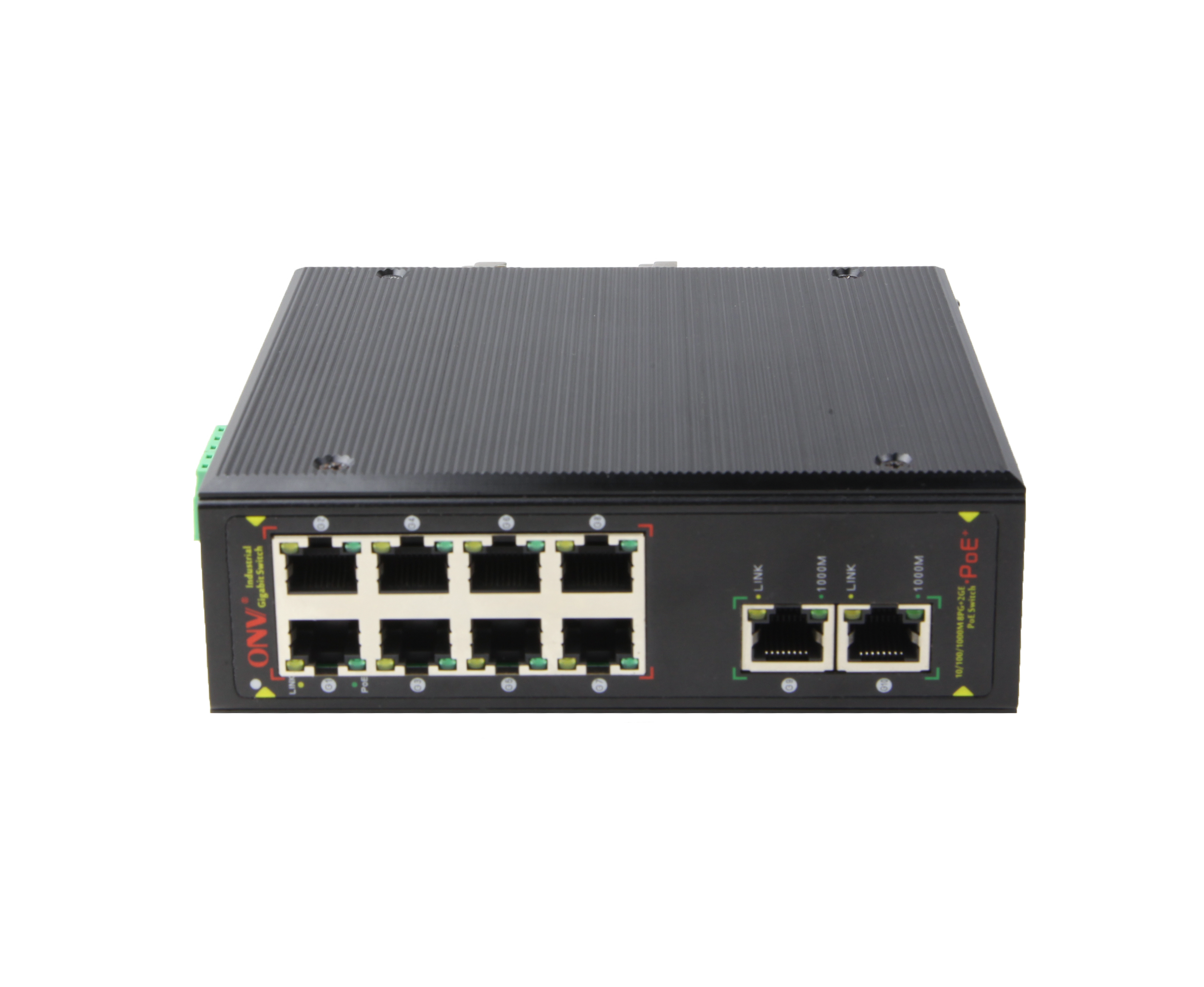 ONV Factory 8*10/100/1000M RJ45 port industrial Unmanaged Poe Switch Outdoor For IP camera