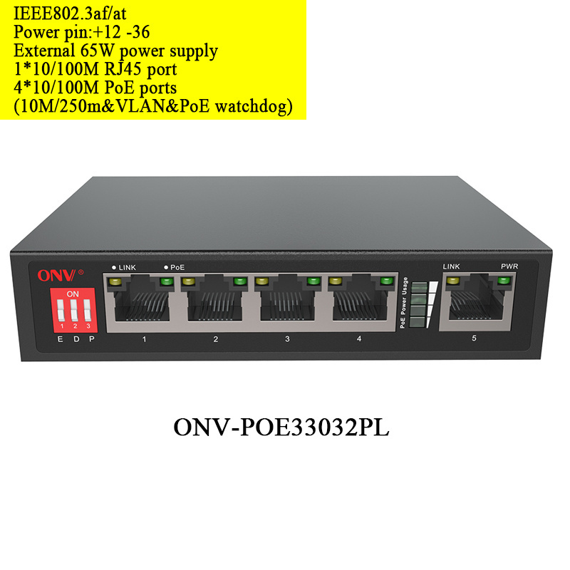 OEM/ODM PoE switch 4  8 16 24 ports 10/100M & Gigabit unmanaged 48V ethernet fiber switch poe IEEE802.3af/at suitable CCTV,NVR