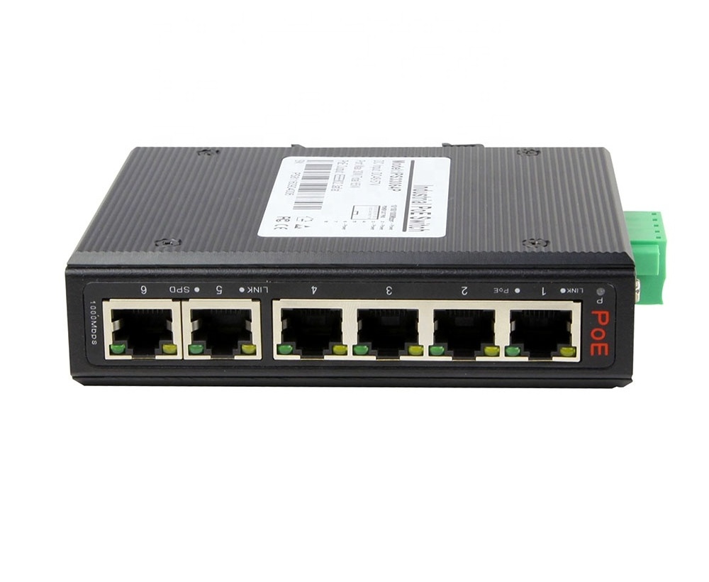 6 port 4 port industrial poe switch 2 Port RJ45 uplink gigabit ip40 media converter moxa planet onv oem