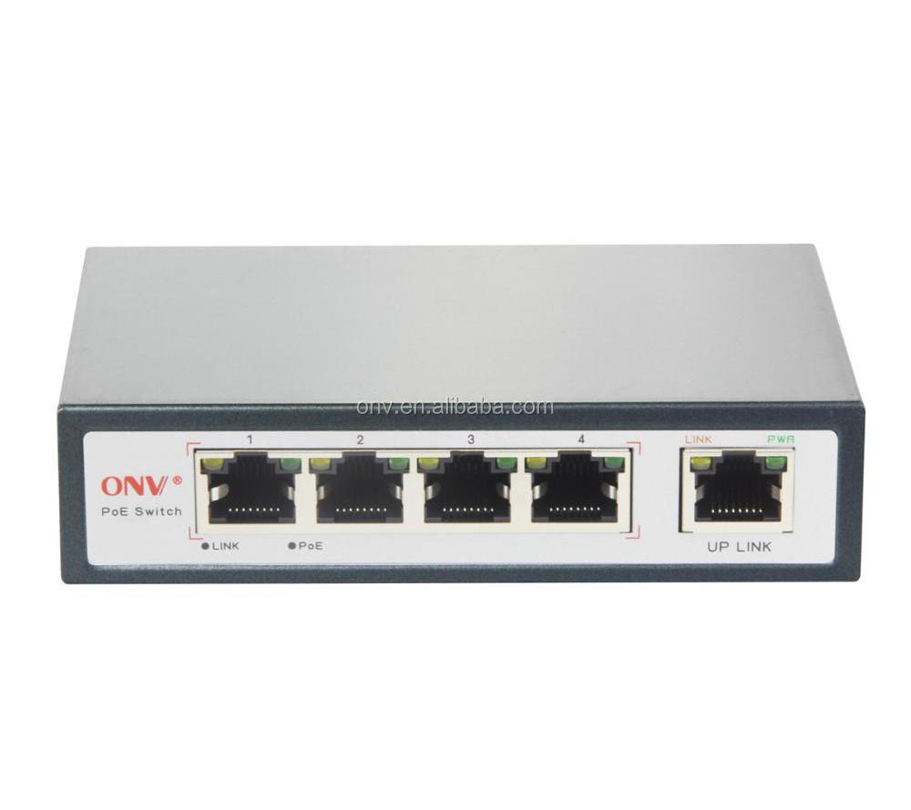 OEM 4 port ethernet switch 48v POE for dahua cctv camera