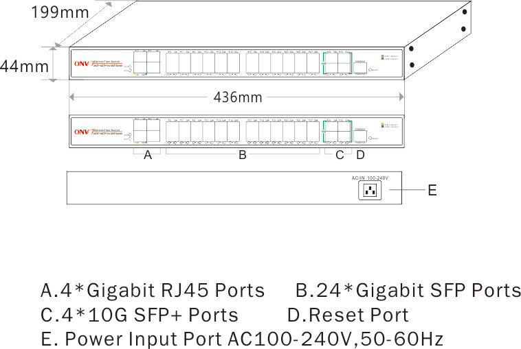 32 port gigabit managed ethernet switch with 4 10G SFP+ port